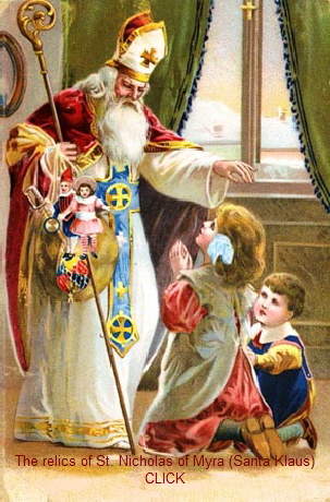 The relics of St. Nicholas of Myra (Santa Klaus)